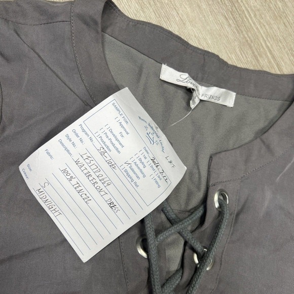 Lovers + Friends Waterfront Sheath Shift Shirt Dress Lace Up Gray Size Small - Picture 5 of 7